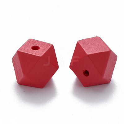 Painted Natural Wood Beads WOOD-Q040-020B-A07-1