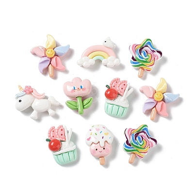 Opaque Resin Cabochons X1-CRES-M026-17-1