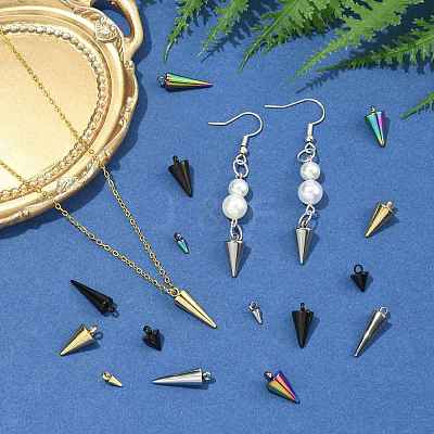 24Pcs 8 Styles 304 Stainless Steel Pendants STAS-FS0002-25B-1