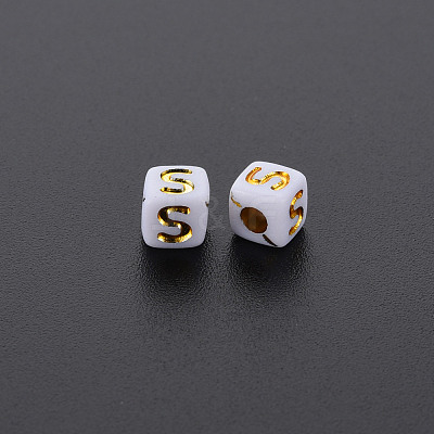Opaque White Acrylic Beads MACR-Q242-010S-1