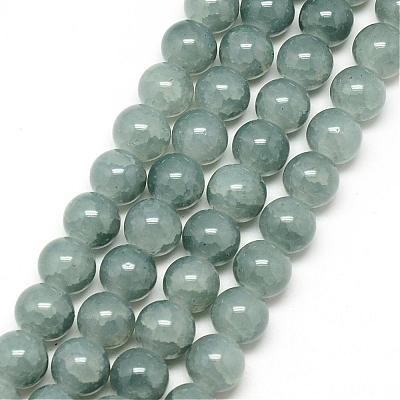 Baking Paint Crackle Glass Bead Strands DGLA-Q023-8mm-YS34-1
