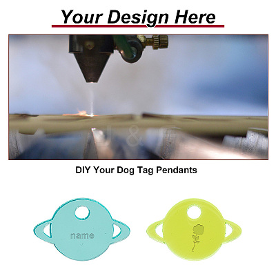 42Pcs 3 Colors Transparent Blank Acrylic Pet Dog ID Tag PALLOY-AB00049-1