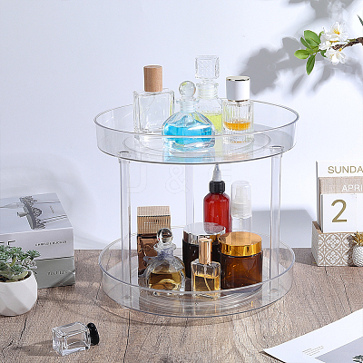 2-Tier Multifunctional Rotating Desktop Plastic Storage Rack ODIS-WH0709-255B-1