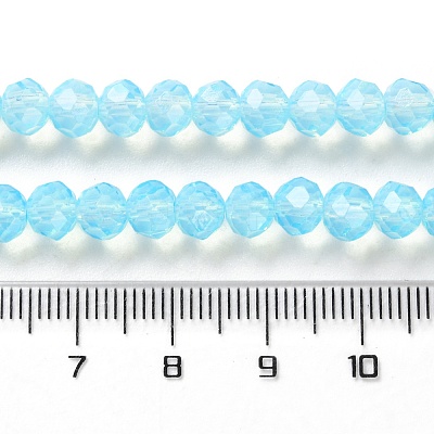 Baking Paint Transparent Glass Beads Strands DGLA-A034-J6MM-D08-1