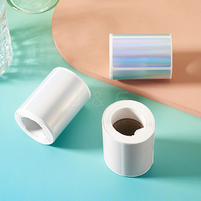 3 Rolls 3 Styles Vinyl Plastic Printable Holographic Stickers OFST-TA0001-10F-1