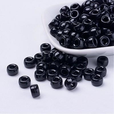 Opaque Acrylic European Large Hole Beads PL338-45-1