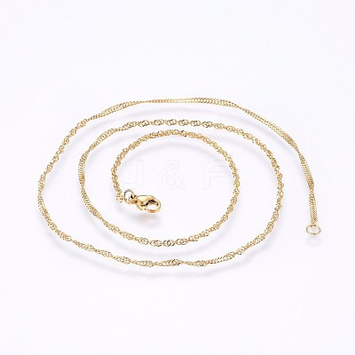 304 Stainless Steel Singapore Chain Necklaces MAK-L015-25B-1
