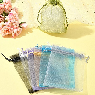 50Pcs Organza Bags Jewellery Storage Pouches Wedding Favour Party Mesh Drawstring Gift OP-FS0001-05E-1