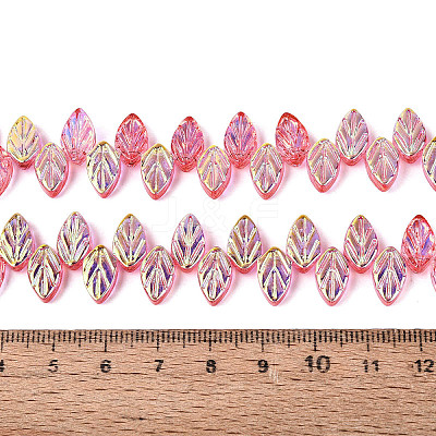 Electroplate Transparent Glass Beads Strands EGLA-N056-03A-06-1