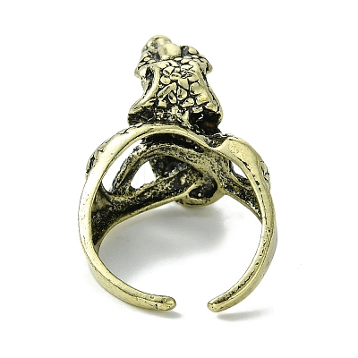 Snake Alloy Cigarette Holder Ring RJEW-K275-25AB-1