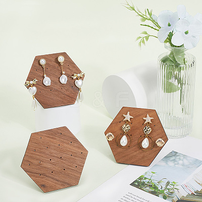 Walnut Stud Earrings Plate EDIS-WH20010-01B-1