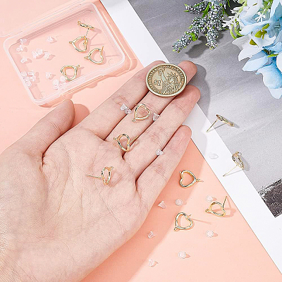 6 Pairs Brass Stud Earring Findings KK-BC0008-61-1