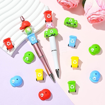 16Pcs 3 Styles Silicone Beads SIL-CJ0003-14-1