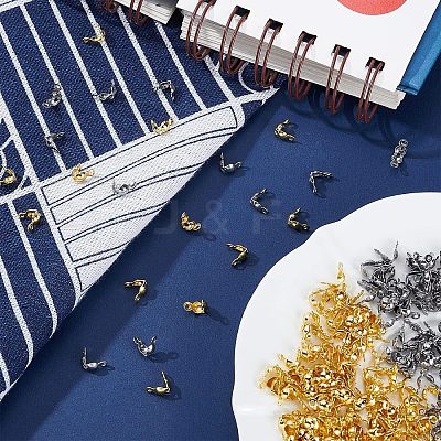 400Pcs 2 Style 304 Stainless Steel Bead Tips STAS-NB0001-16-1