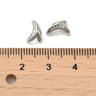 Rack Plating Brass Micro Pave Cubic Zirconia Beads Caps KK-F863-12P-1