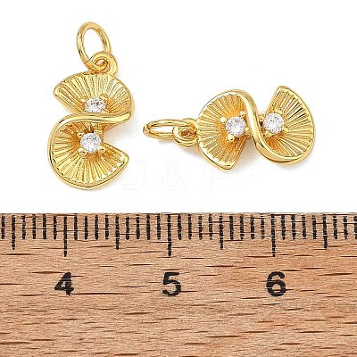Brass Micro Pave Clear Cubic Zirconia Charms KK-F941-24G-1