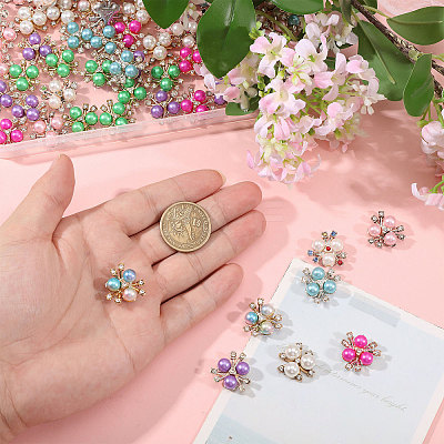 80Pcs 8 Colors Plastic Imitation Pearl Cabochons FIND-CA0011-37-1