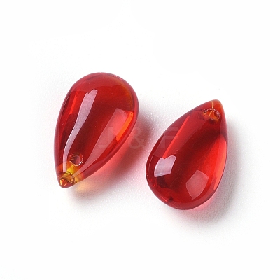 Transparent Glass Charms GLAA-H016-11K-1