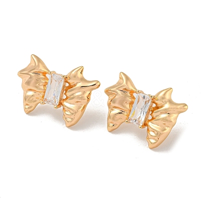 Brass Stud Earrings EJEW-R158-03G-1