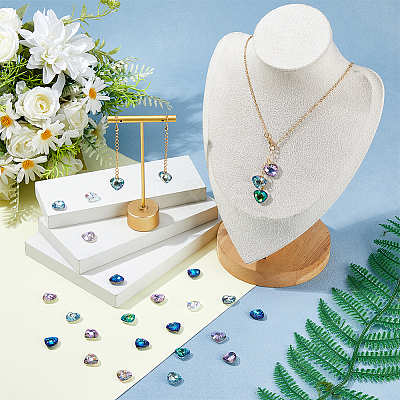 48Pcs Electroplated Glass Pendants EGLA-HS0001-13-1