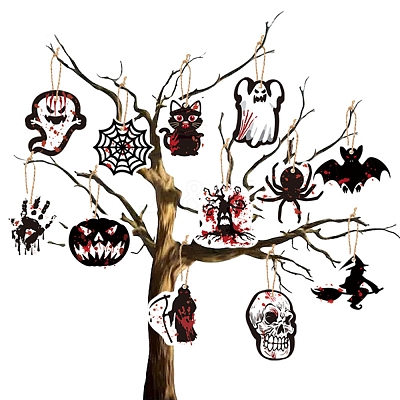 12 Styles Halloween Theme Paper Tags LS-DIY-K60-002-1