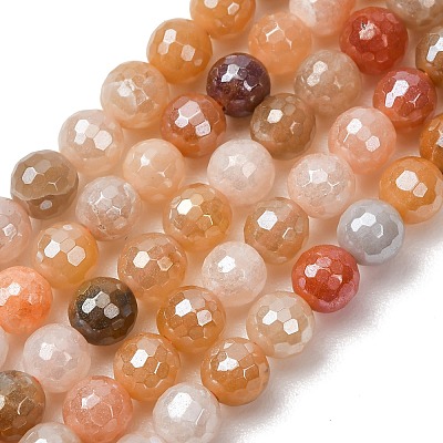 Electroplated Natural Golden Silk Jade Beads Strands G-B191-A06-6mm-1