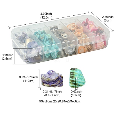 125G 5 Colors Natural Shell Bead Strands BSHE-FS0001-06A-1