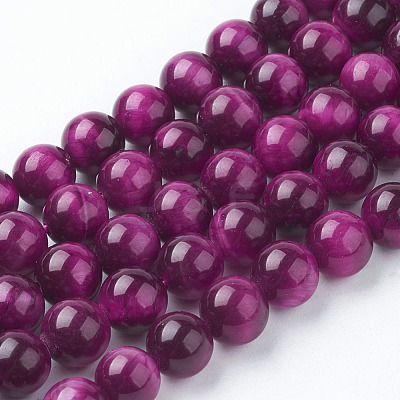 Natural Rose Tiger Eye Beads Strands X-G-G099-8mm-12-1