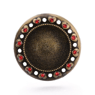 Adjustable Alloy & Iron & Rhinestone Bezel Cup Ring Base with Rotatable Tray MAK-T012-10AB-1