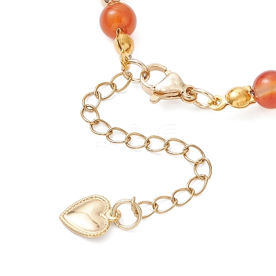 Natural Carnelian Beaded Bracelets BJEW-JB12752-01-1
