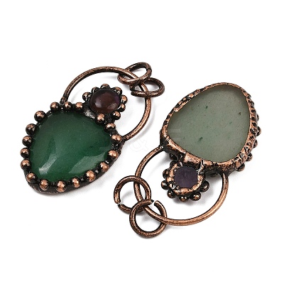 Natural Green Aventurine & Natural Amethyst Pendants G-Z101-06R-04-1