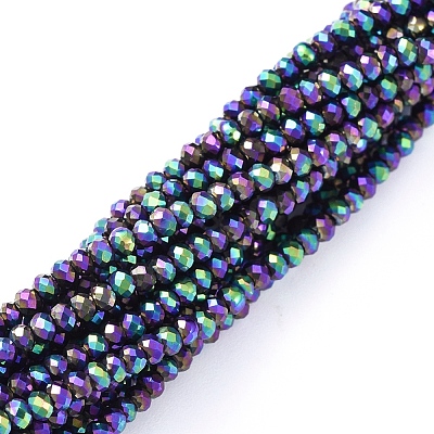 Electroplate Glass Beads Strands EGLA-F149-FP-06-1