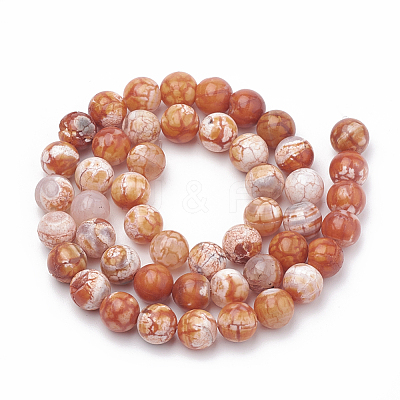 Dyed Natural Crackle Agate Beads Strands X-G-T100-03F-1