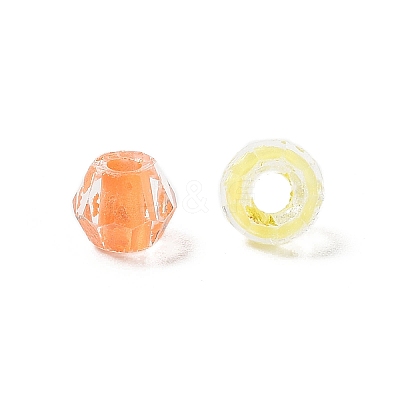 100Pcs Transparent Inside Colours Glass Beads GLAA-P061-01D-1