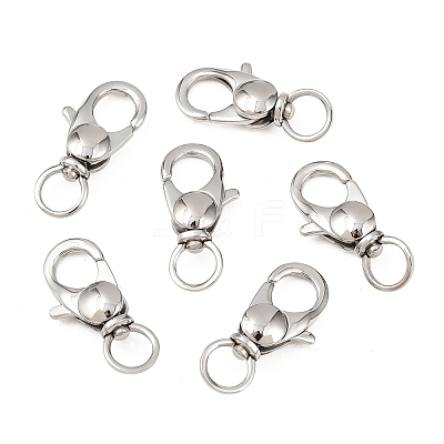 Tarnish Resistant 304 Stainless Steel Swivel Lobster Claw Clasps STAS-R065-10-1