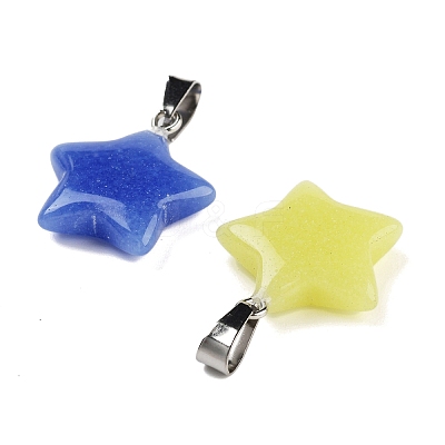Synthetic Luminous Stone Pendants FIND-A043-02P-1