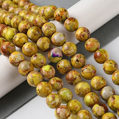 Natural Imperial Jasper Beads Strands G-I122-8mm-25-1