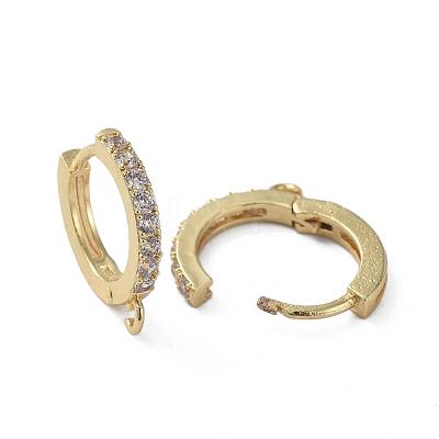 Brass Huggie Hoop Earring Findings KK-P150-42G-1