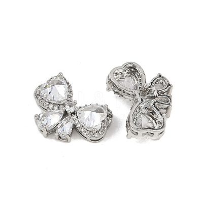 Brass Micro Pave Cubic Zirconia Beads KK-H078-31P-1