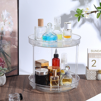 2-Tier Multifunctional Rotating Desktop Plastic Storage Rack ODIS-WH0709-255A-1
