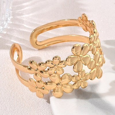 304 Stainless Steel Cuff Bangles SA-CBA46AF-33G-1