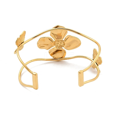 304 Stainless Steel Cuff Bangles for Women BJEW-A023-01G-1
