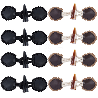 8 Pairs 2 Styles Resin Buttons BUTT-CL0001-09-1