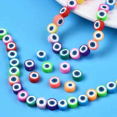 Handmade Polymer Clay Bead Strands X-CLAY-N006-74-1