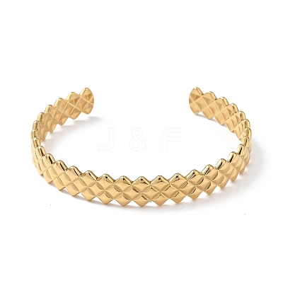Ion Plating(IP) 304 Stainless Steel Cuff Bangles for Women BJEW-Z078-14G-1