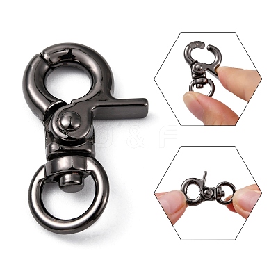 Zinc Alloy Swivel Lobster Claw Clasps PALLOY-WH0006-02A-1