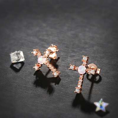 Real Rose Gold Plated EJEW-AA00270-18RG-1