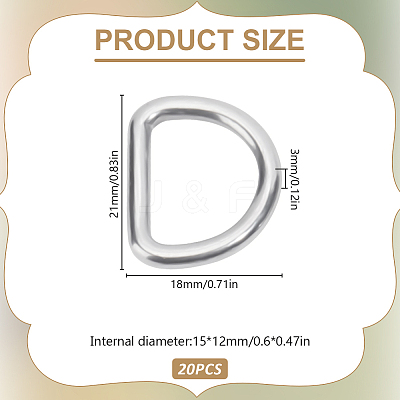304 Stainless Steel D Rings FIND-WH0072-02P-01-1