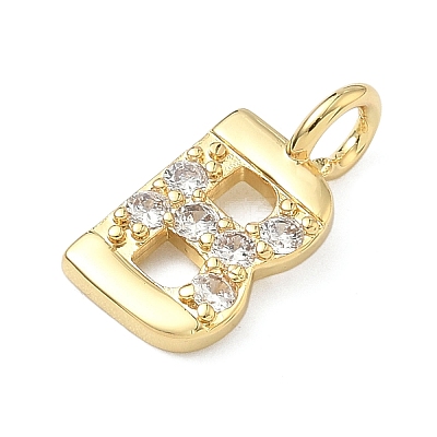 Brass Micro Pave Clear Cubic Zirconia Pendants KK-I476-01G-B-1