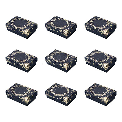 10Pcs Sun Moon Star Printed Cardboard Gift Boxes CBOX-TA0001-21D-1